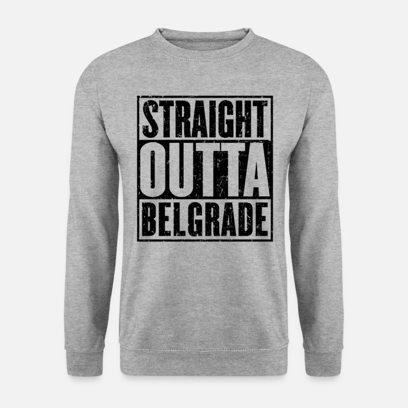 Straight Outta Belgrad - Unisex Pullover - Weißgrau meliert