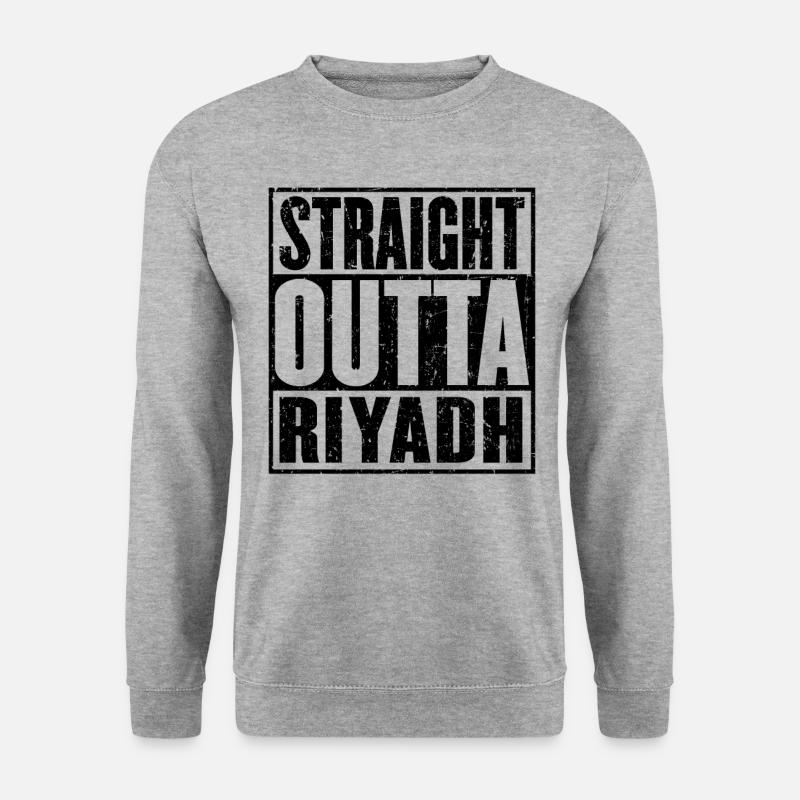 Straight Outta Riad - Unisex Pullover - Weißgrau meliert