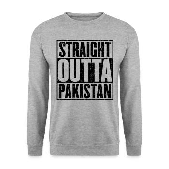 Straight Outta Pakistan - Unisex Sweatshirt - salt & pepper - Front - Alina (178cm) & Michal (187cm)
