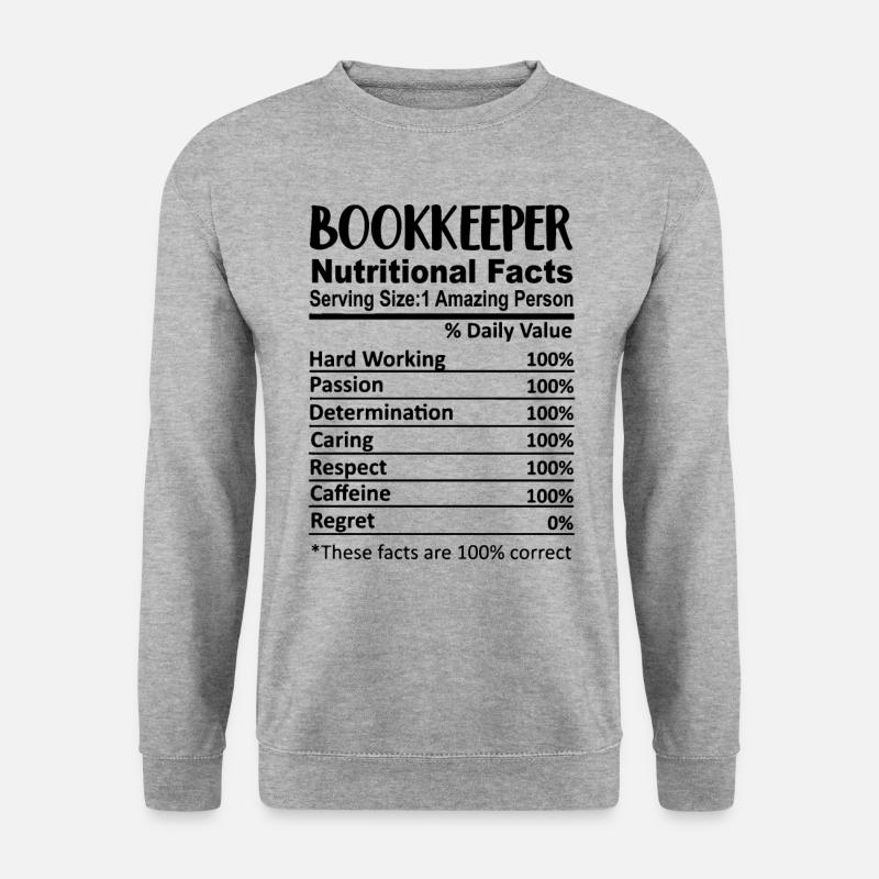 Buchhalter Nährwertangaben Lustig - Unisex Pullover - Weißgrau meliert
