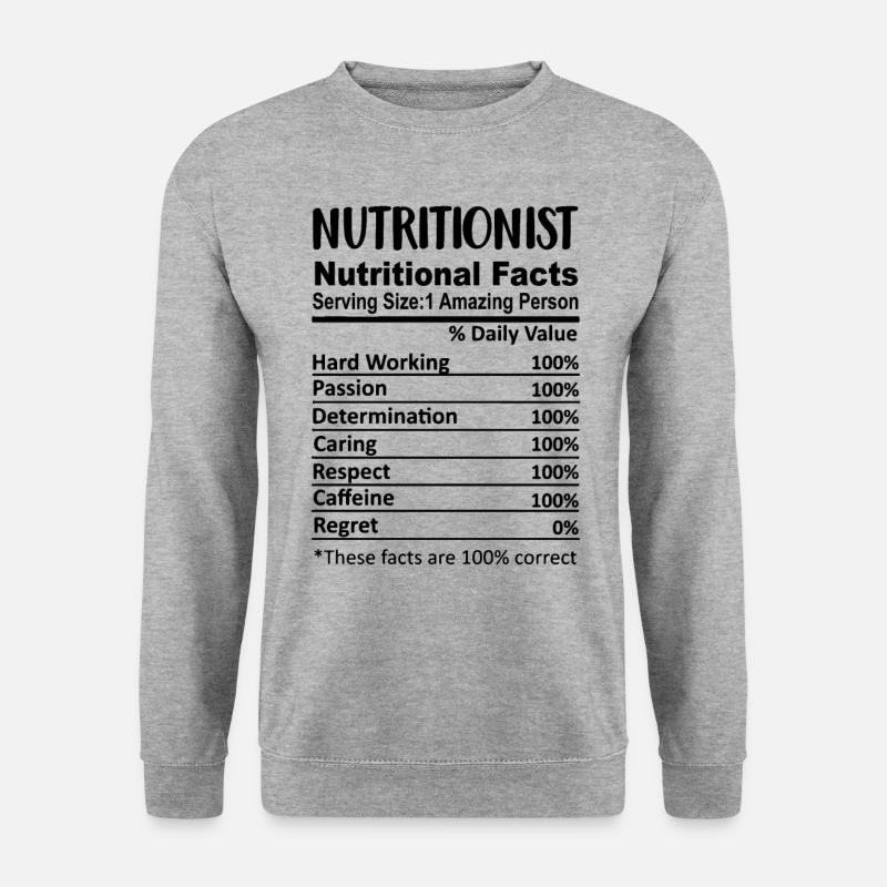 Ernährungsberater Nährwertangaben lustig - Unisex Pullover - Weißgrau meliert