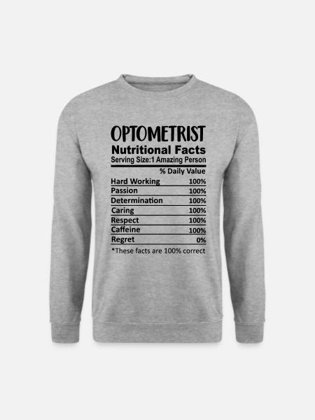 Optiker Nährwerte Lustig - Unisex Pullover - Weißgrau meliert