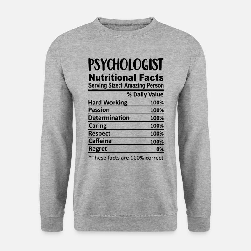 Psychologe Nährwertangaben lustig - Unisex Pullover - Weißgrau meliert