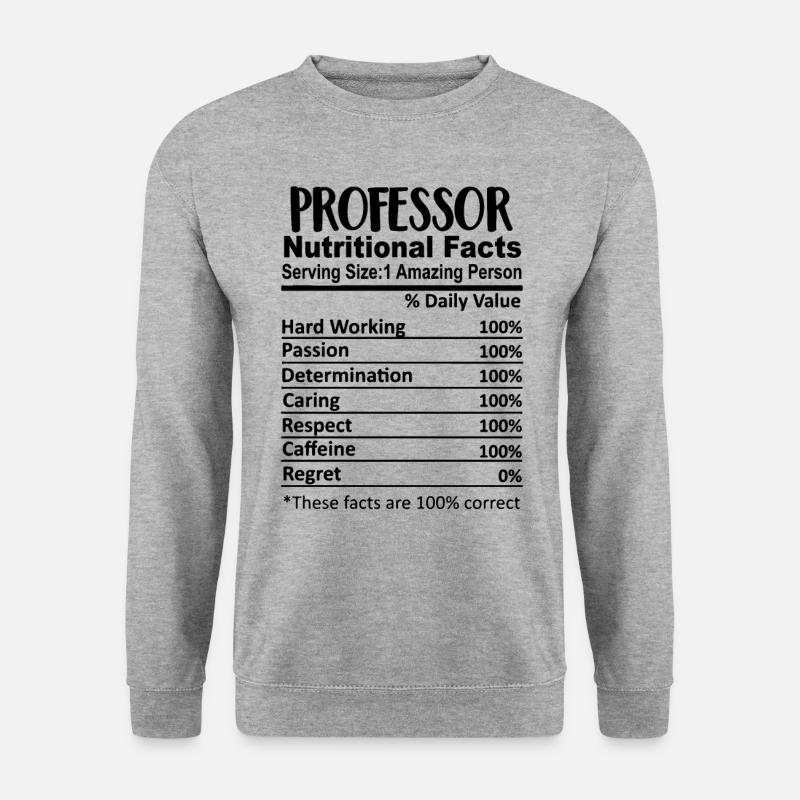 Professor Nährwertangaben lustig - Unisex Pullover - Weißgrau meliert