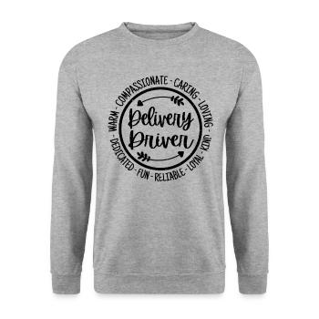 Delivery Driver Vintage Gift - Unisex Sweatshirt - salt & pepper - Front - Alina (178cm) & Michal (187cm)