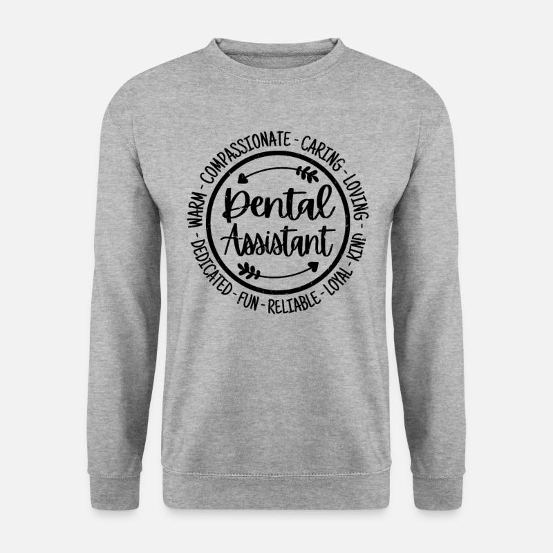 Zahnarzthelferin Vintage Geschenk - Unisex Pullover - Weißgrau meliert