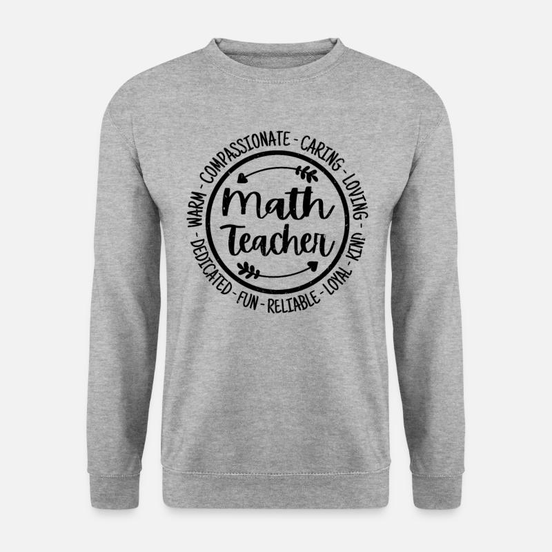 Mathelehrer Vintage Geschenk - Unisex Pullover - Weißgrau meliert