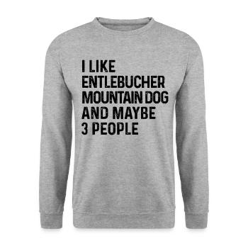 J'aime le chien de montagne d'Entlebucher et peut-être 3 - Sweat-shirt Unisexe - gris chiné - Devant - Alina (178cm) & Michal (187cm)