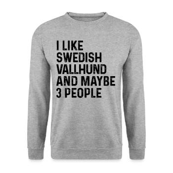 J’aime le vallhund suédois et peut-être le chien de 3 personnes - Sweat-shirt Unisexe - gris chiné - Devant - Alina (178cm) & Michal (187cm)