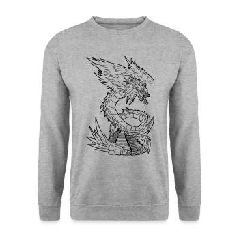 Quetzalcoatl Ancient Aztec Serpent Mayan Tempe - Unisex Sweatshirt - salt & pepper - Front - Alina (178cm) & Michal (187cm)