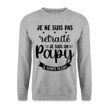 Je ne suis pas Retraité je suis un Papy - Sweat-shirt Unisexe - gris chiné - Devant - Alina (178cm) & Michal (187cm)