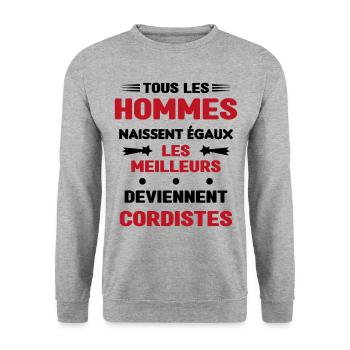 Les Meilleurs Hommes Deviennent Cordistes - Sweat-shirt Unisexe - gris chiné - Devant - Alina (178cm) & Michal (187cm)