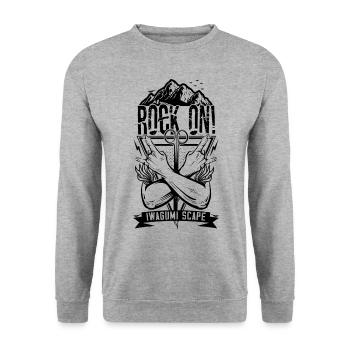 Iwagumi Aquascaping Fish Keeper Aquascaper Rock On - Unisex Sweatshirt - salt & pepper - Front - Alina (178cm) & Michal (187cm)