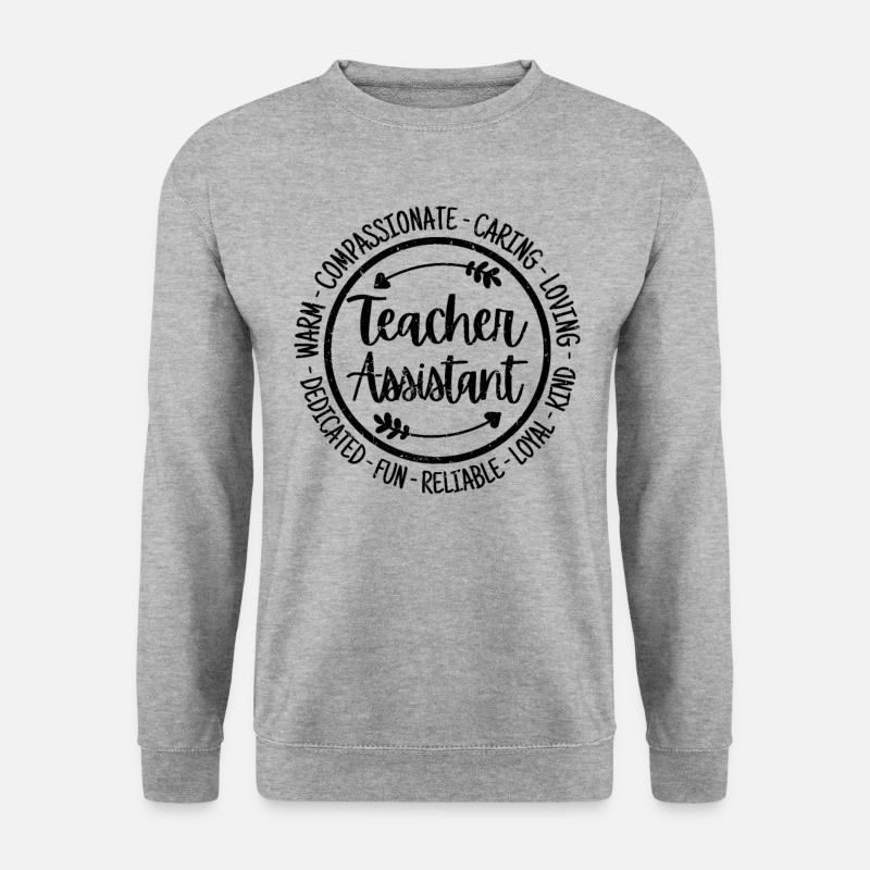 Lehrer Hilfslehrer Assistent lustigLehrer A - Unisex Pullover - Weißgrau meliert
