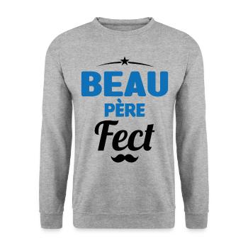 beau-pèrefect cadeau beau-papa anniversaire humour - Sweat-shirt Unisexe - gris chiné - Devant - Alina (178cm) & Michal (187cm)