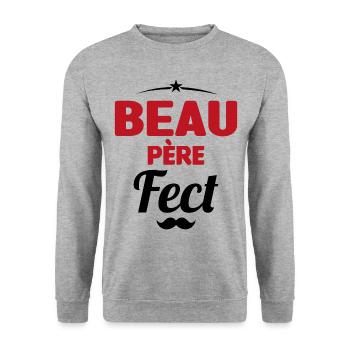 beau-pèrefect cadeau beau-papa anniversaire humour - Sweat-shirt Unisexe - gris chiné - Devant - Alina (178cm) & Michal (187cm)