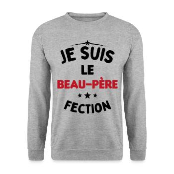 Je suis Le Beau Père-Fection - Sweat-shirt Unisexe - gris chiné - Devant - Alina (178cm) & Michal (187cm)