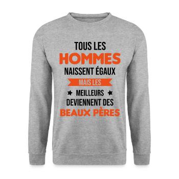 les meilleurs deviennent des beaux pères Cadeau - Sweat-shirt Unisexe - gris chiné - Devant - Alina (178cm) & Michal (187cm)