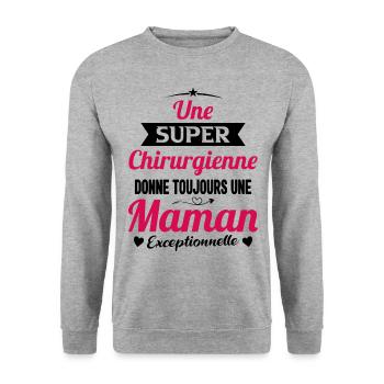 Chirurgienne cadeau drôle maman future mère - Sweat-shirt Unisexe - gris chiné - Devant - Alina (178cm) & Michal (187cm)