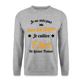 Pas Bordélique l'art De Laisser Traîner Humour - Sweat-shirt Unisexe - gris chiné - Devant - Alina (178cm) & Michal (187cm)