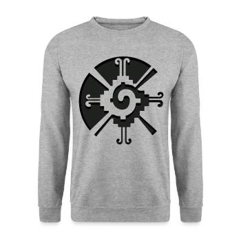 Hunab Ku Ometeotl Aztèques Maya Inca Toltèques - Sweat-shirt Unisexe - gris chiné - Devant - Alina (178cm) & Michal (187cm)