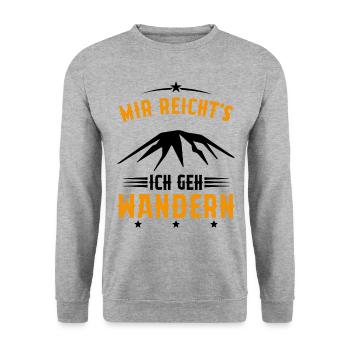 Assez je Vais Randonnée Cadeau montagnes vintage - Sweat-shirt Unisexe - gris chiné - Devant - Alina (178cm) & Michal (187cm)