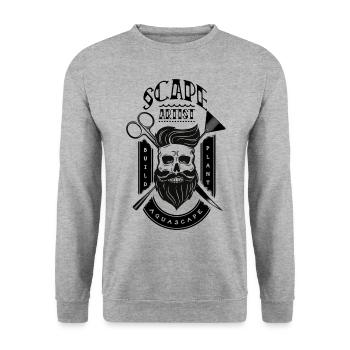 Aquascaper Retro Aquarium Fish Keeper Aquascaping - Unisex Sweatshirt - salt & pepper - Front - Alina (178cm) & Michal (187cm)