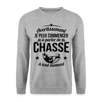 Je Peux Commencer À Parler De Chasse À Tout Moment - Sweat-shirt Unisexe - gris chiné - Devant - Alina (178cm) & Michal (187cm)