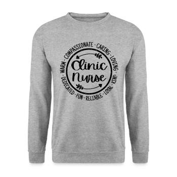 Clinique Infirmière Vie Clincal Nursing Appréciation - Sweat-shirt Unisexe - gris chiné - Devant - Alina (178cm) & Michal (187cm)