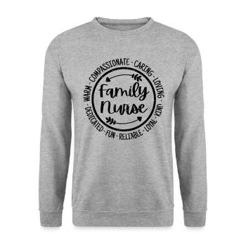 Appréciation de l’escouade des soins infirmiers de la vie de l’infirmière familiale - Sweat-shirt Unisexe - gris chiné - Devant - Alina (178cm) & Michal (187cm)