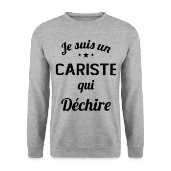 je suis un cariste qui déchire - Sweat-shirt Unisexe - gris chiné - Devant - Alina (178cm) & Michal (187cm)