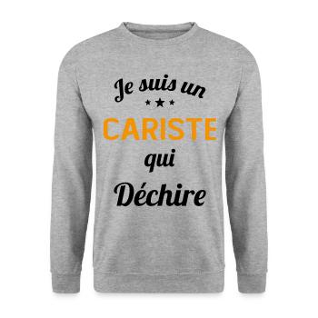 je suis un cariste qui déchire - Sweat-shirt Unisexe - gris chiné - Devant - Alina (178cm) & Michal (187cm)