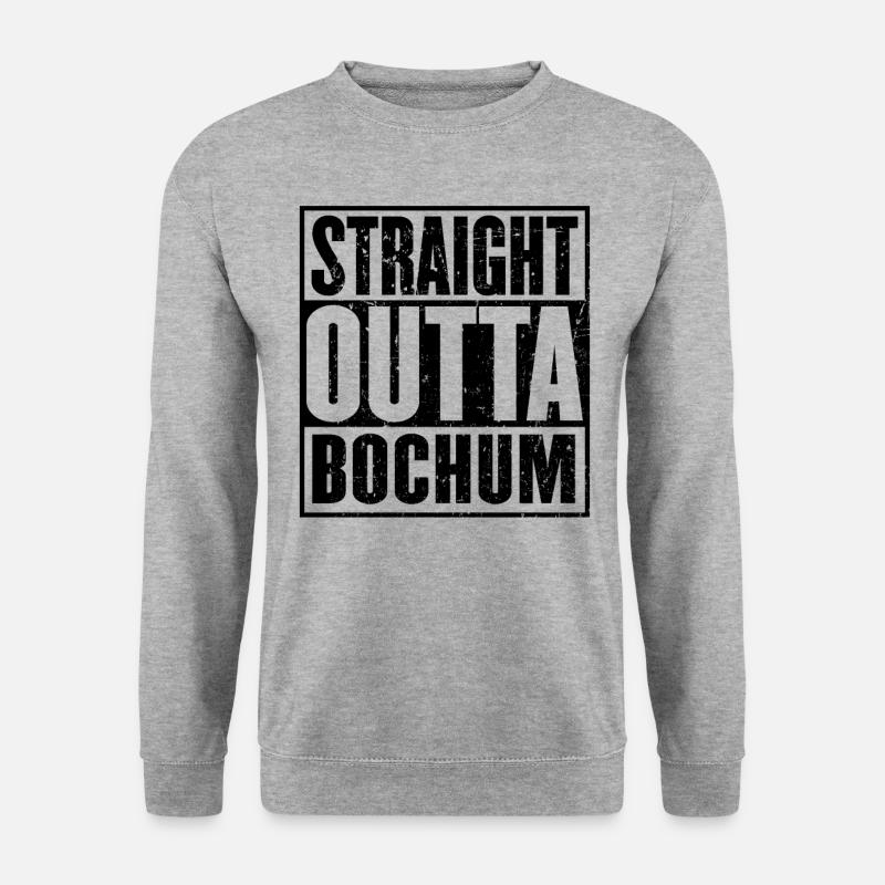 Gerade Outta Bochum - Unisex Pullover - Weißgrau meliert