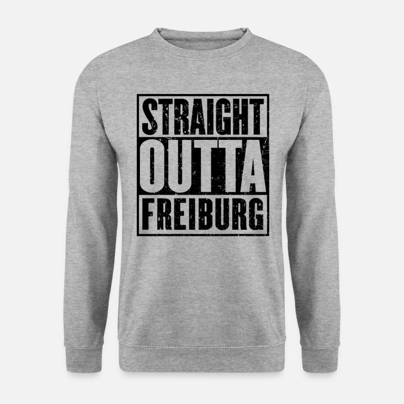 Gerade Outta Freiburg - Unisex Pullover - Weißgrau meliert