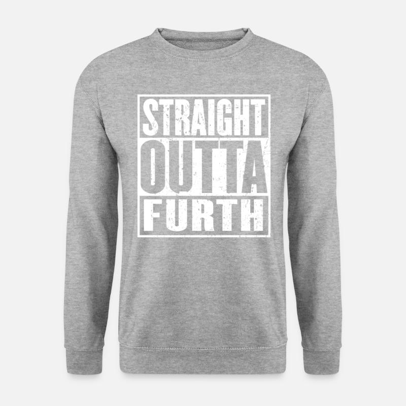 Gerade Outta Fürth - Unisex Pullover - Weißgrau meliert