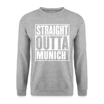 Straight Outta Munich - Sweat-shirt Unisexe - gris chiné - Devant - Alina (178cm) & Michal (187cm)
