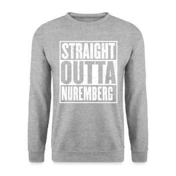 Straight Outta Nuremberg - Unisex Sweatshirt - salt & pepper - Front - Alina (178cm) & Michal (187cm)