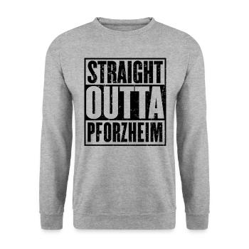 Tout droit sorti de Pforzheim - Sweat-shirt Unisexe - gris chiné - Devant - Alina (178cm) & Michal (187cm)