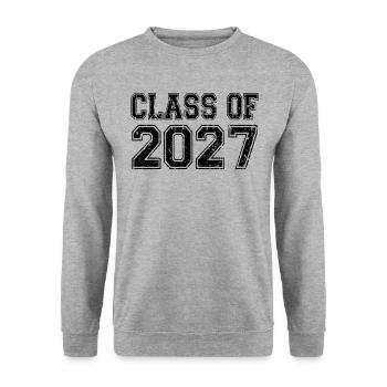 Klasse von 2027 - Unisex Pullover - Weißgrau meliert - Vorne - Alina (178cm) & Michal (187cm)