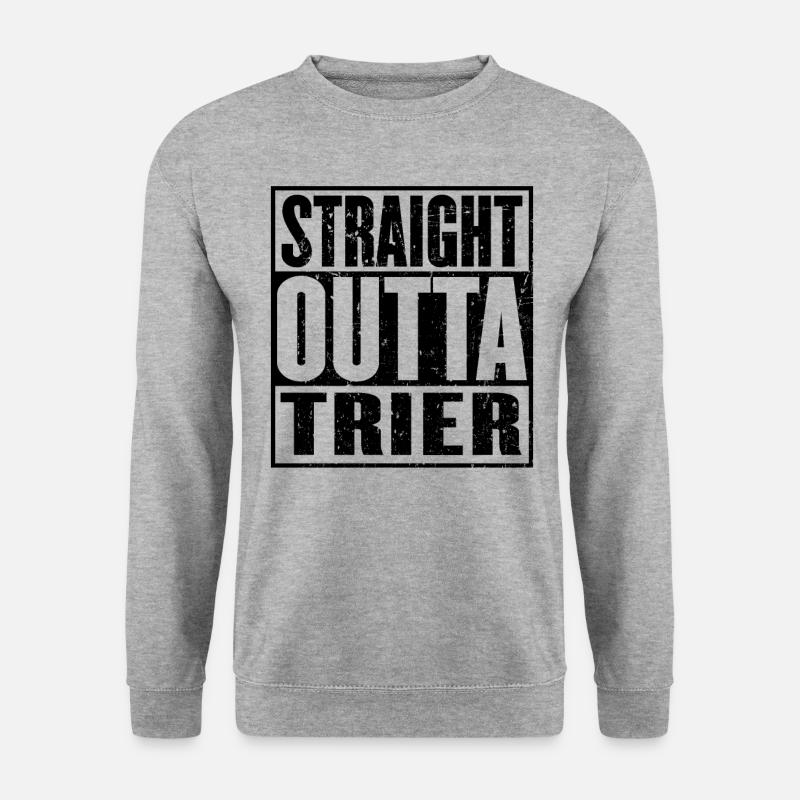 Straight Outta Trier - Unisex Pullover - Weißgrau meliert