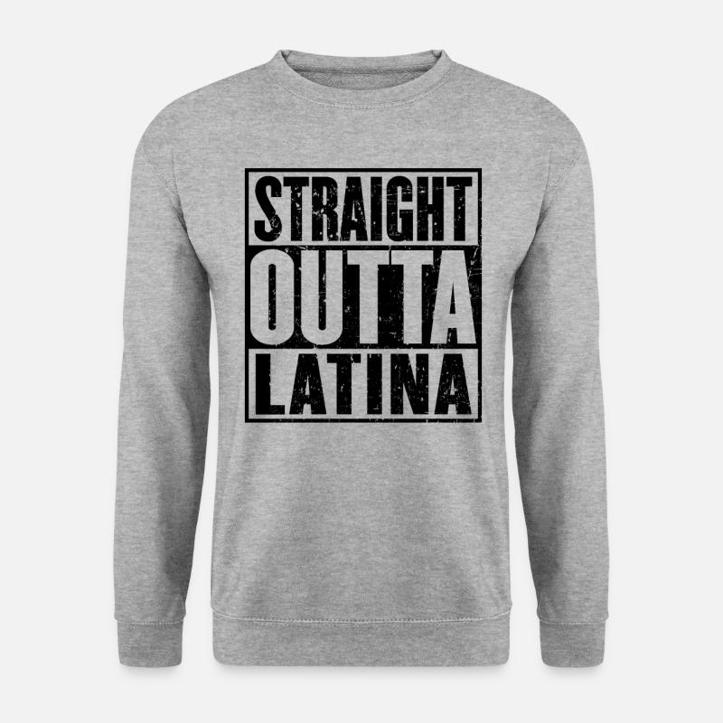 Gerade Outta Latina - Unisex Pullover - Weißgrau meliert