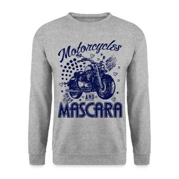 Motos Et Mascara Moto Femme Motard - Sweat-shirt Unisexe - gris chiné - Devant - Alina (178cm) & Michal (187cm)