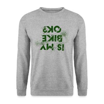 Drôle de moto Dirt Biker Est mon vélo OK - Sweat-shirt Unisexe - gris chiné - Devant - Alina (178cm) & Michal (187cm)