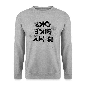 Drôle de moto Dirt Biker Est mon vélo OK - Sweat-shirt Unisexe - gris chiné - Devant - Alina (178cm) & Michal (187cm)