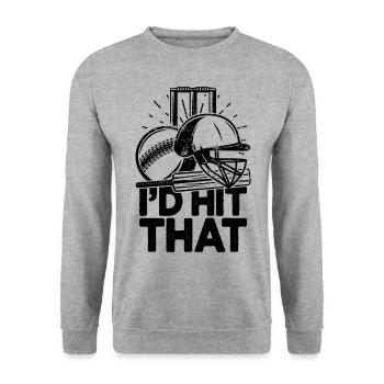 Ich würde diese lustigen Cricket-Cricketspieler treffen - Unisex Pullover - Weißgrau meliert - Vorne - Alina (178cm) & Michal (187cm)