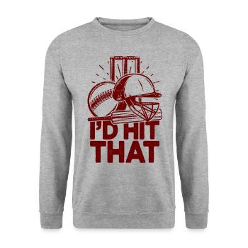 I'd Hit That Funny Cricket Cricketers - Unisex Sweatshirt - salt & pepper - Front - Alina (178cm) & Michal (187cm)