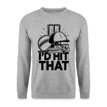 Ich würde diese lustigen Cricket-Cricketspieler treffen - Unisex Pullover - Weißgrau meliert - Vorne - Alina (178cm) & Michal (187cm)
