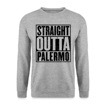 Straight Outta Palermo - Unisex Sweatshirt - salt & pepper - Front - Alina (178cm) & Michal (187cm)
