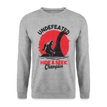 Loch Ness Monster And Big Foot Mythical - Unisex Sweatshirt - salt & pepper - Front - Alina (178cm) & Michal (187cm)