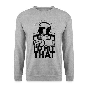 J’aurais frappé ce drôle de boxe retro boxer - Sweat-shirt Unisexe - gris chiné - Devant - Alina (178cm) & Michal (187cm)